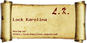 Lock Karolina névjegykártya